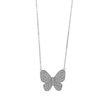 Jay Feder 14k White Gold Diamond Butterfly Pendant Necklace