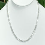Jay Feder 18k White Gold Round Diamond 3 Prong Tennis Necklace