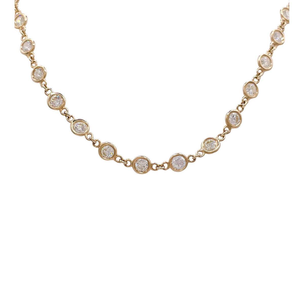JAY FEDER 14K YELLOW GOLD DIAMOND BY THE YARD NECKLACE
