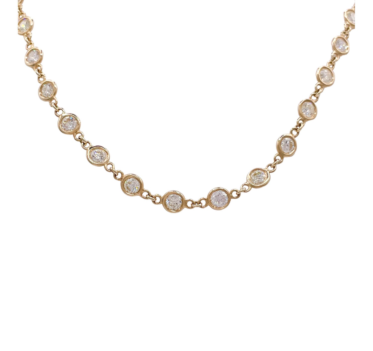 JAY FEDER 14K YELLOW GOLD DIAMOND BY THE YARD NECKLACE