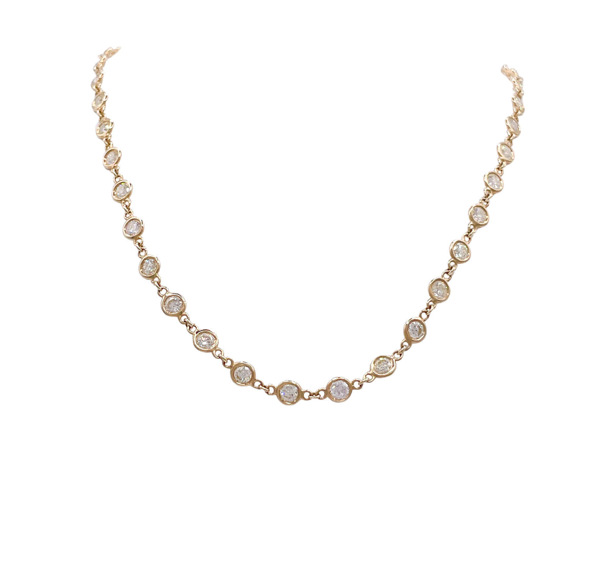 JAY FEDER 14K YELLOW GOLD DIAMOND BY THE YARD NECKLACE