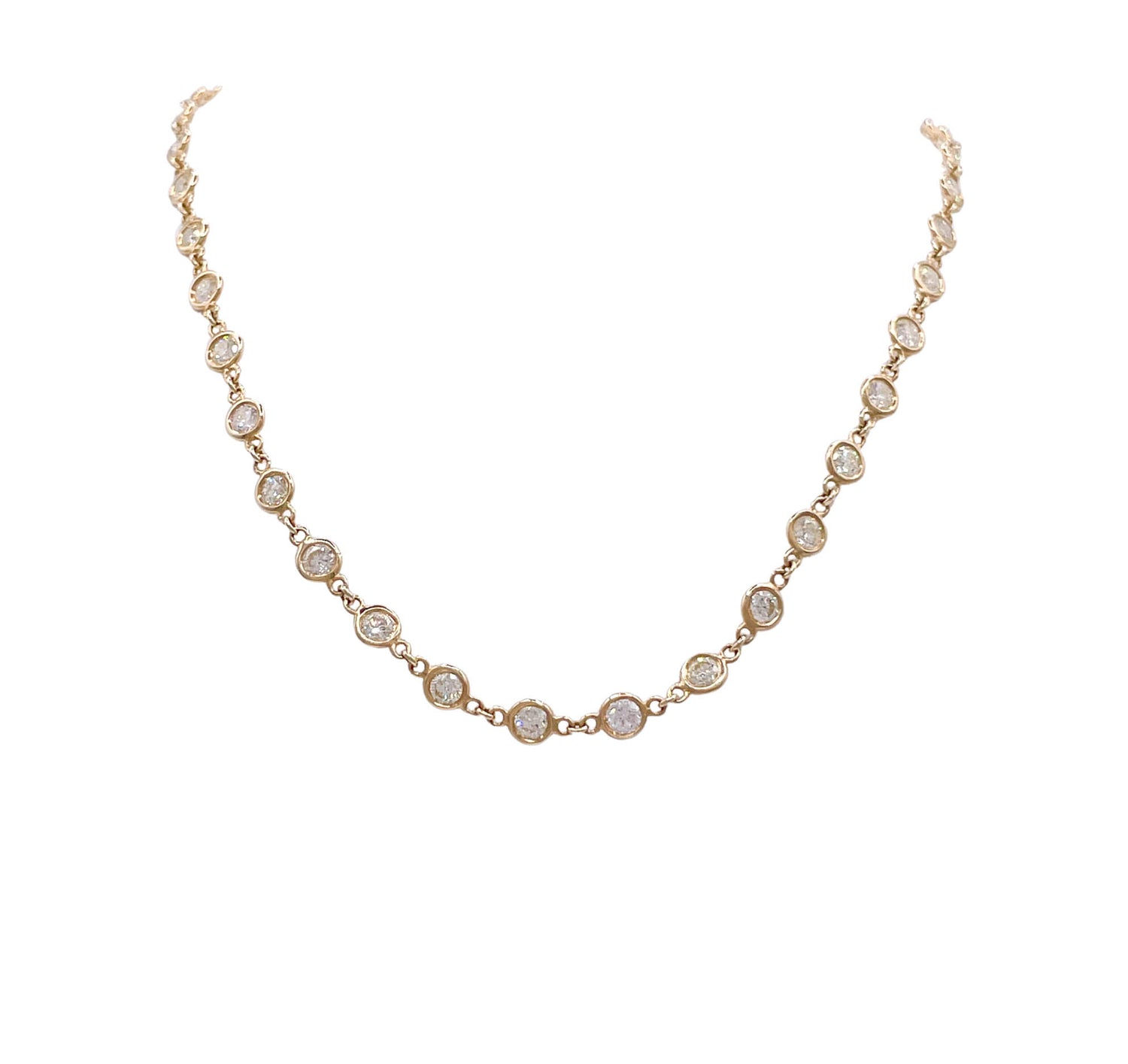 JAY FEDER 14K YELLOW GOLD DIAMOND BY THE YARD NECKLACE