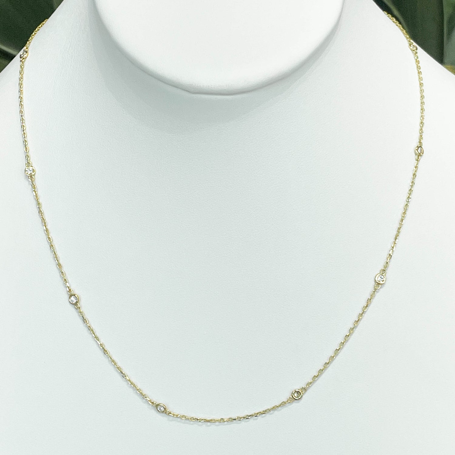 Jay Feder 14k Yellow Gold Diamond By The Yard Necklace