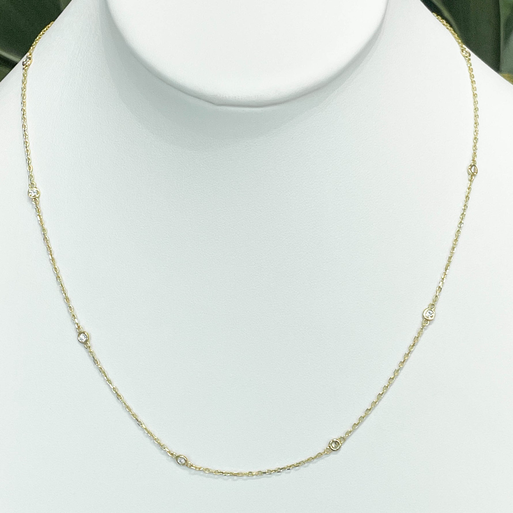 Jay Feder 14k Yellow Gold Diamond By The Yard Necklace