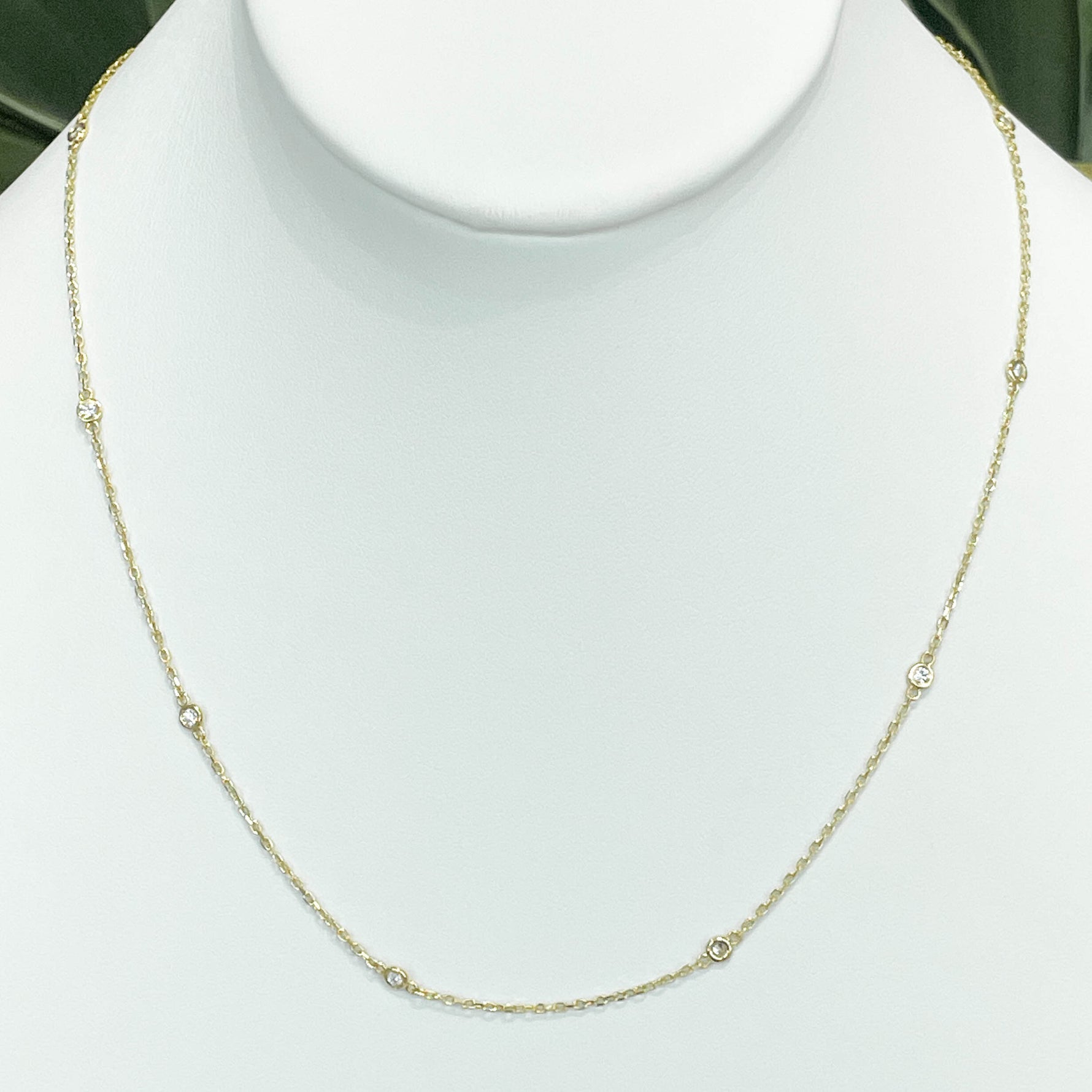 Jay Feder 14k Yellow Gold Diamond By The Yard Necklace