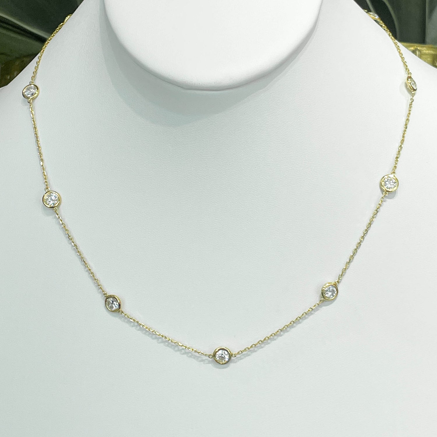 Jay Feder 14k Yellow Gold Diamond By The Yard Necklace