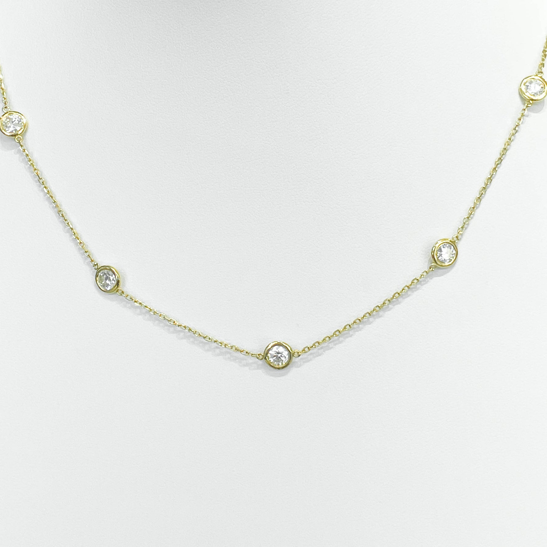 Jay Feder 14k Yellow Gold Diamond By The Yard Necklace