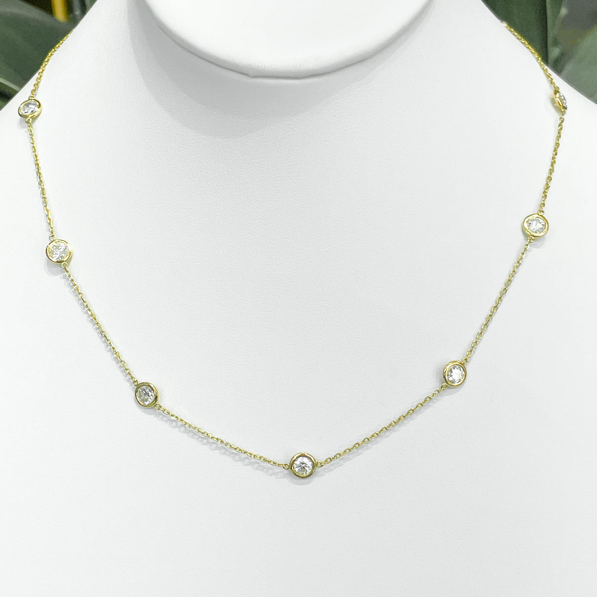Jay Feder 14k Yellow Gold Diamond By The Yard Necklace