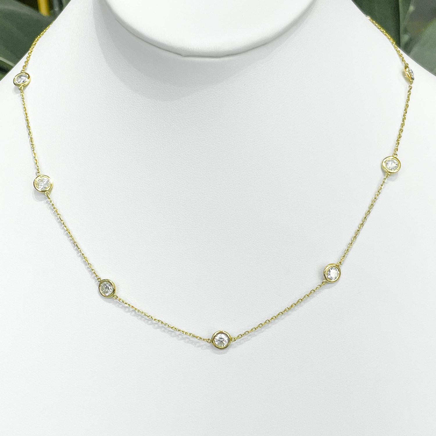 Jay Feder 14k Yellow Gold Diamond By The Yard Necklace