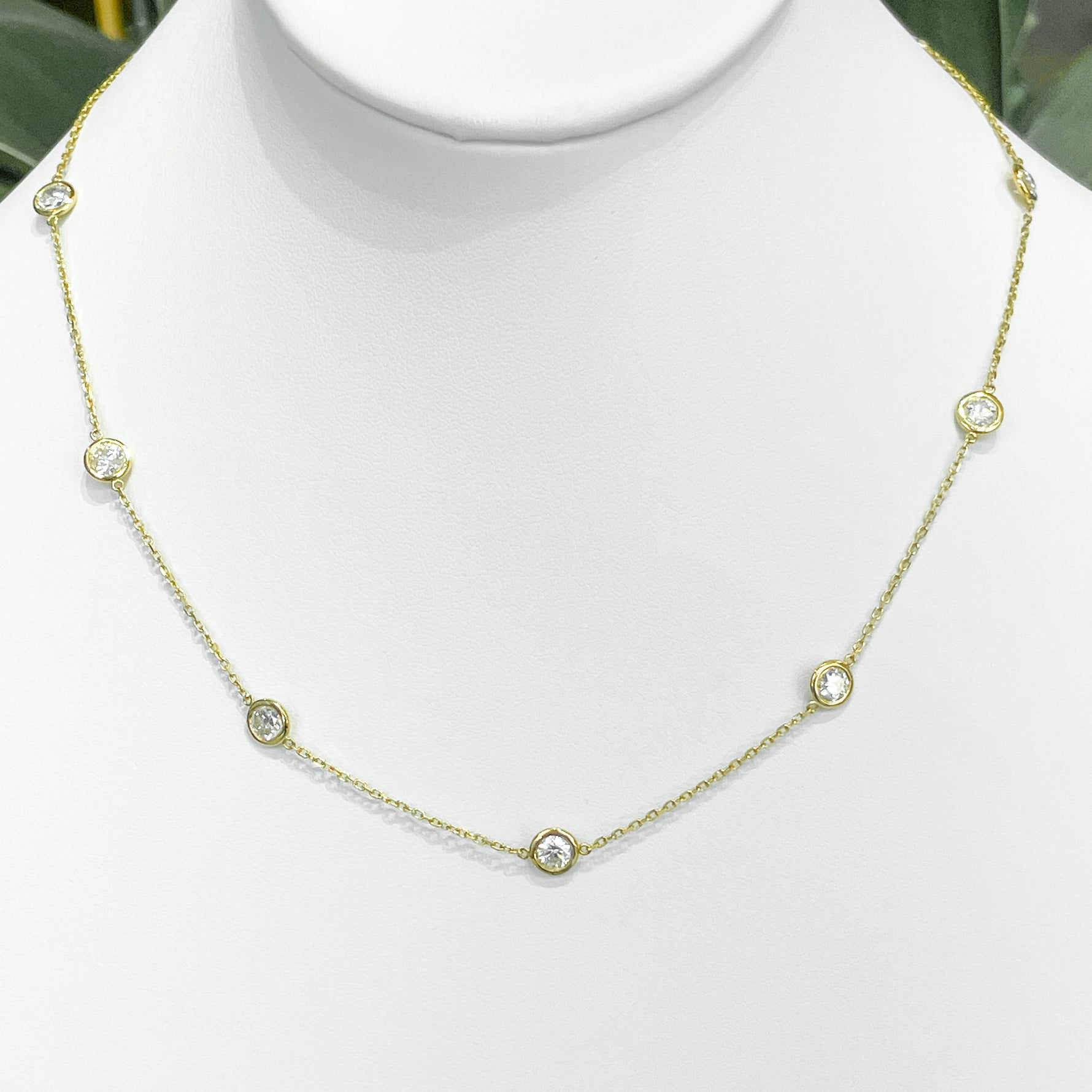 Jay Feder 14k Yellow Gold Diamond By The Yard Necklace