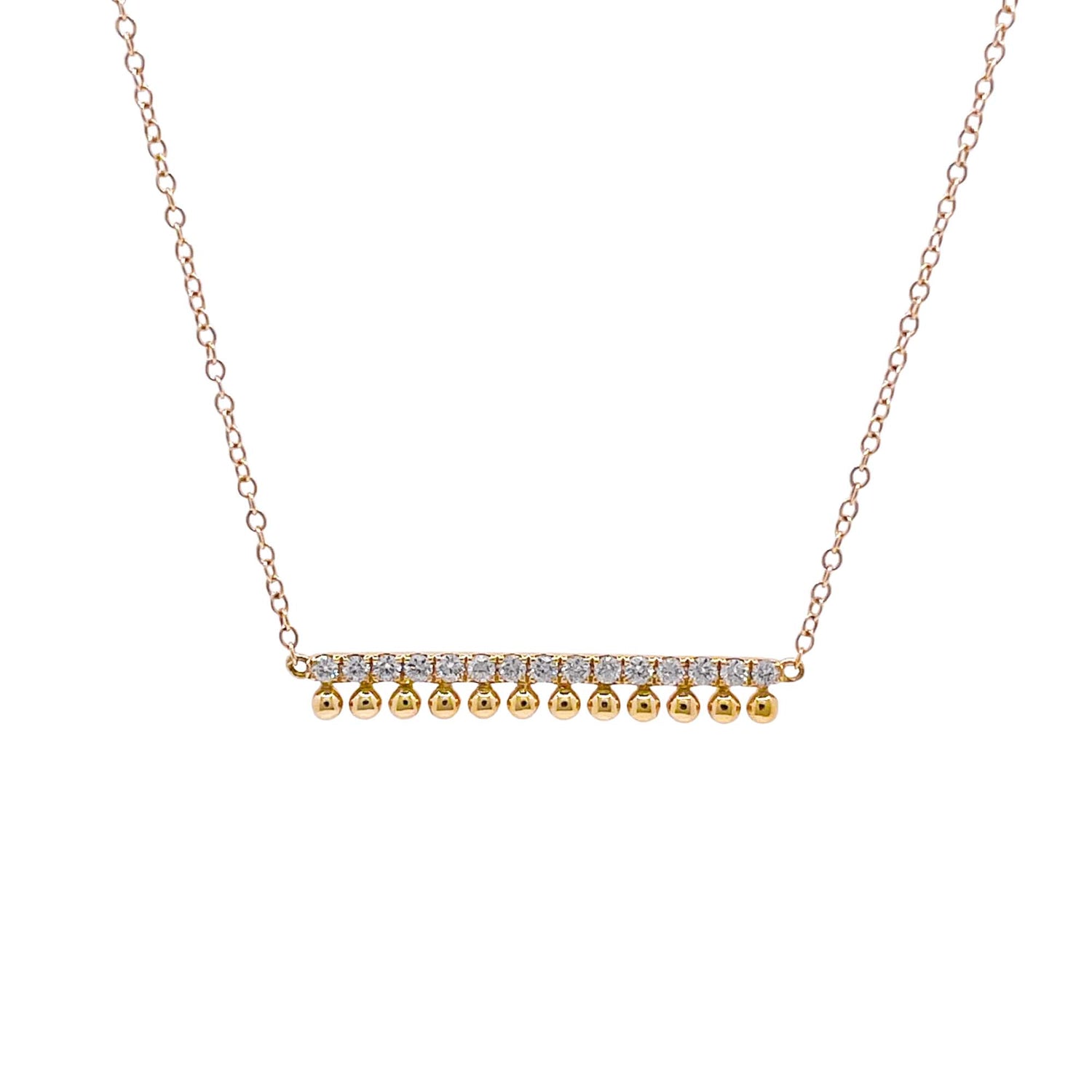 Jay Feder 18k Yellow Gold Diamond Bar Necklace