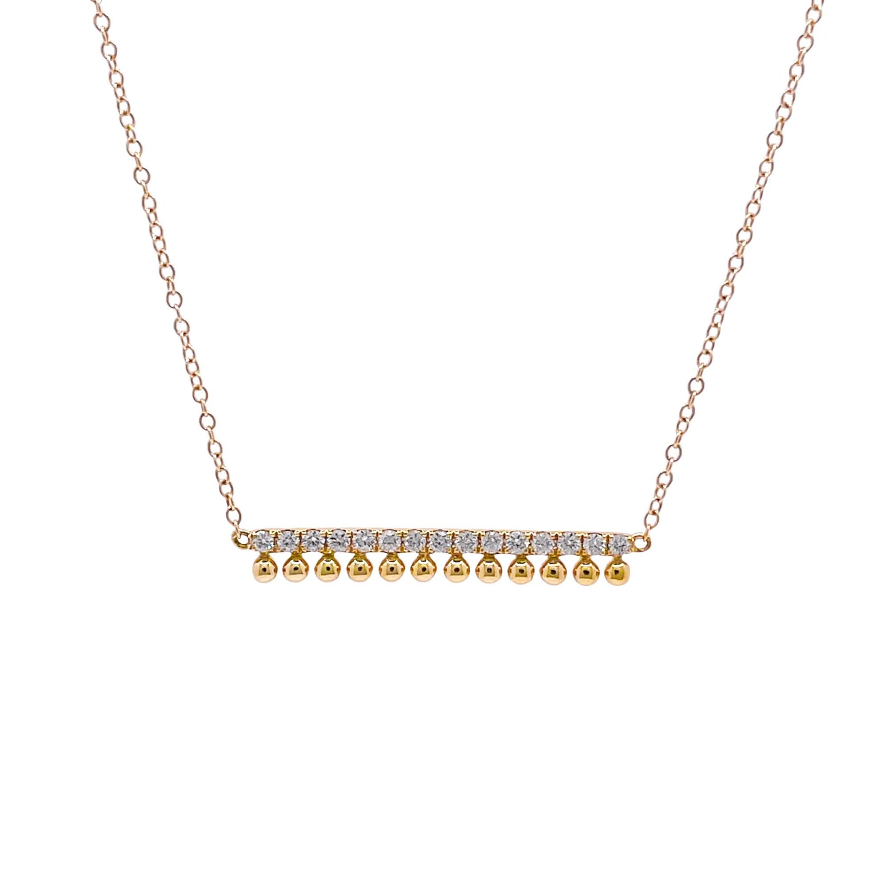 Jay Feder 18k Yellow Gold Diamond Bar Necklace