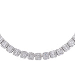 JAY FEDER 18K WHITE GOLD DIAMOND ILLUSION SET TENNIS NECKLACE