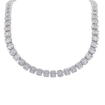 JAY FEDER 18K WHITE GOLD DIAMOND ILLUSION SET TENNIS NECKLACE