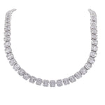 JAY FEDER 18K WHITE GOLD DIAMOND ILLUSION SET TENNIS NECKLACE