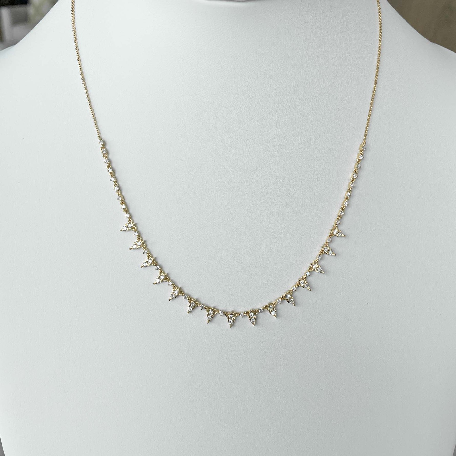 Jay Feder 14k Yellow Gold Diamond Halfway Spike Necklace