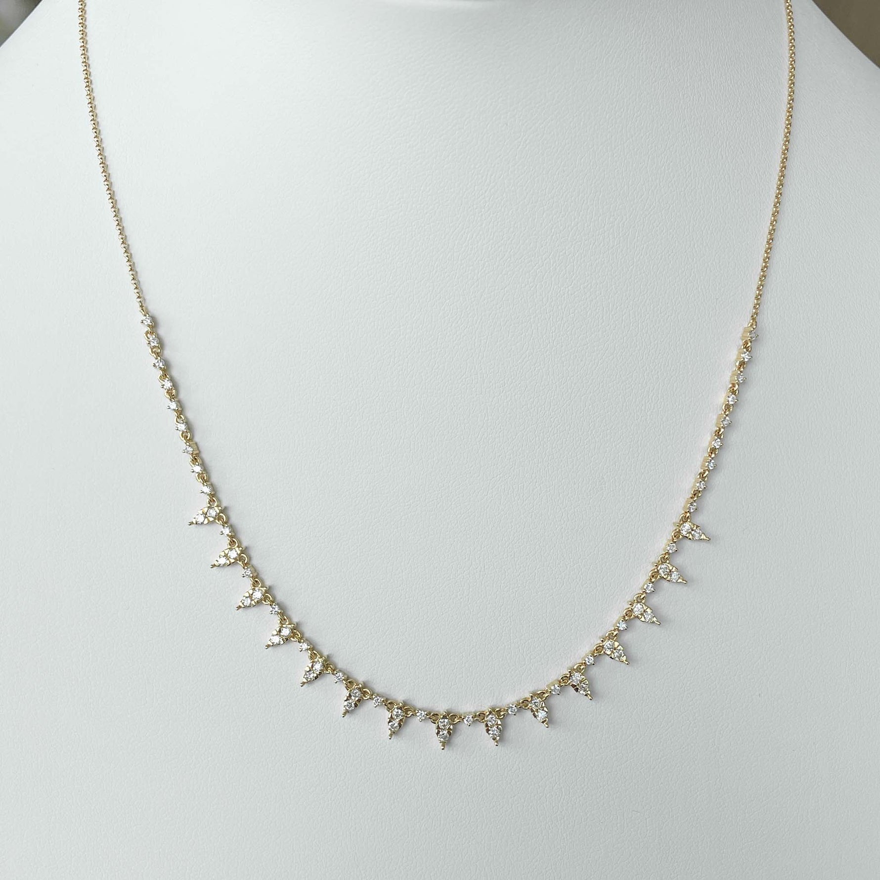 Jay Feder 14k Yellow Gold Diamond Halfway Spike Necklace