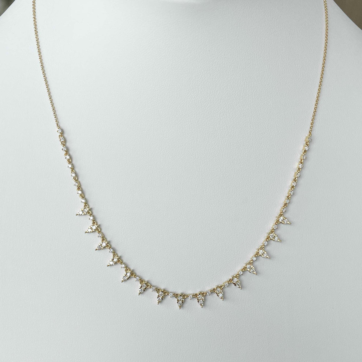 Jay Feder 14k Yellow Gold Diamond Halfway Spike Necklace