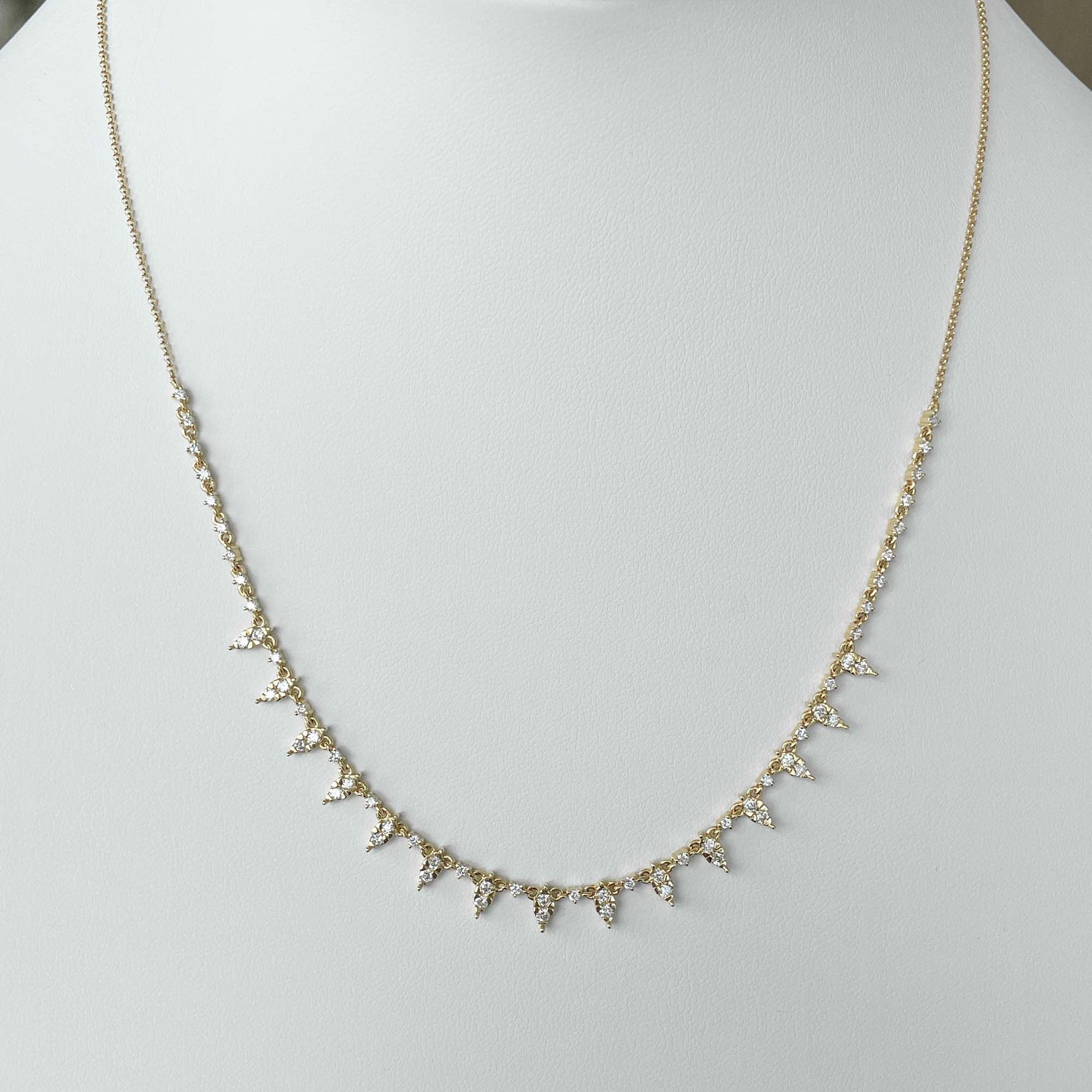 Jay Feder 14k Yellow Gold Diamond Halfway Spike Necklace