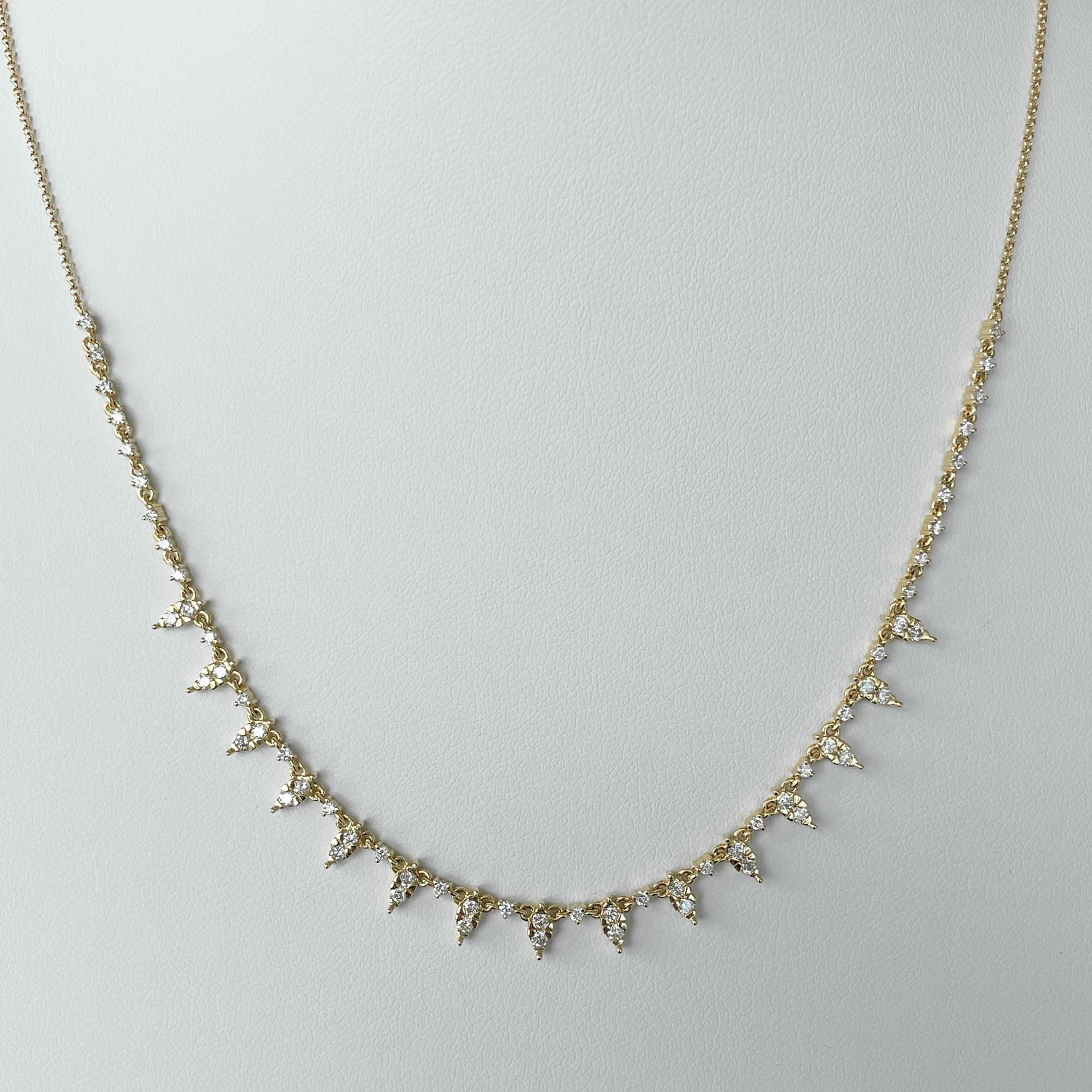 Jay Feder 14k Yellow Gold Diamond Halfway Spike Necklace