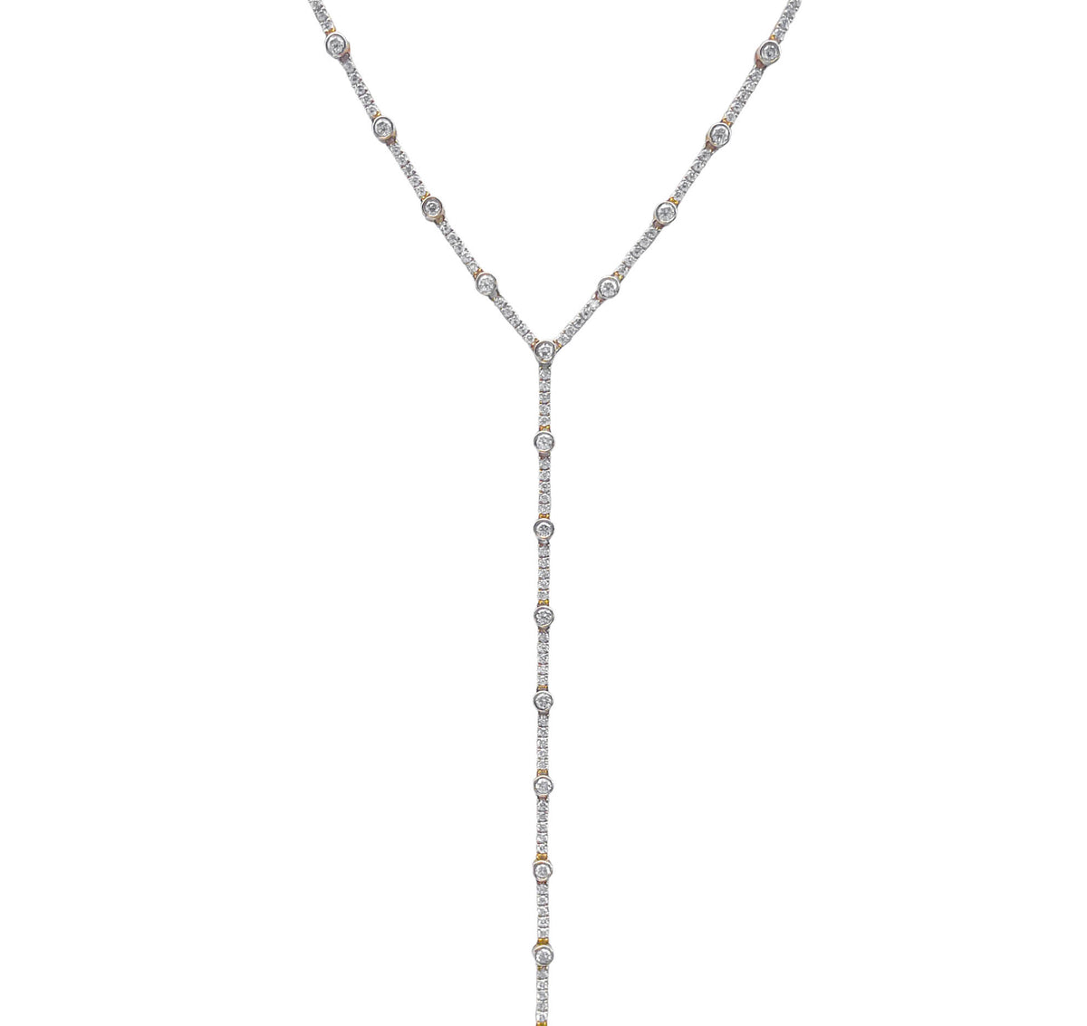 JAY FEDER 14K YELLOW GOLD DIAMOND LARIAT NECKLACE