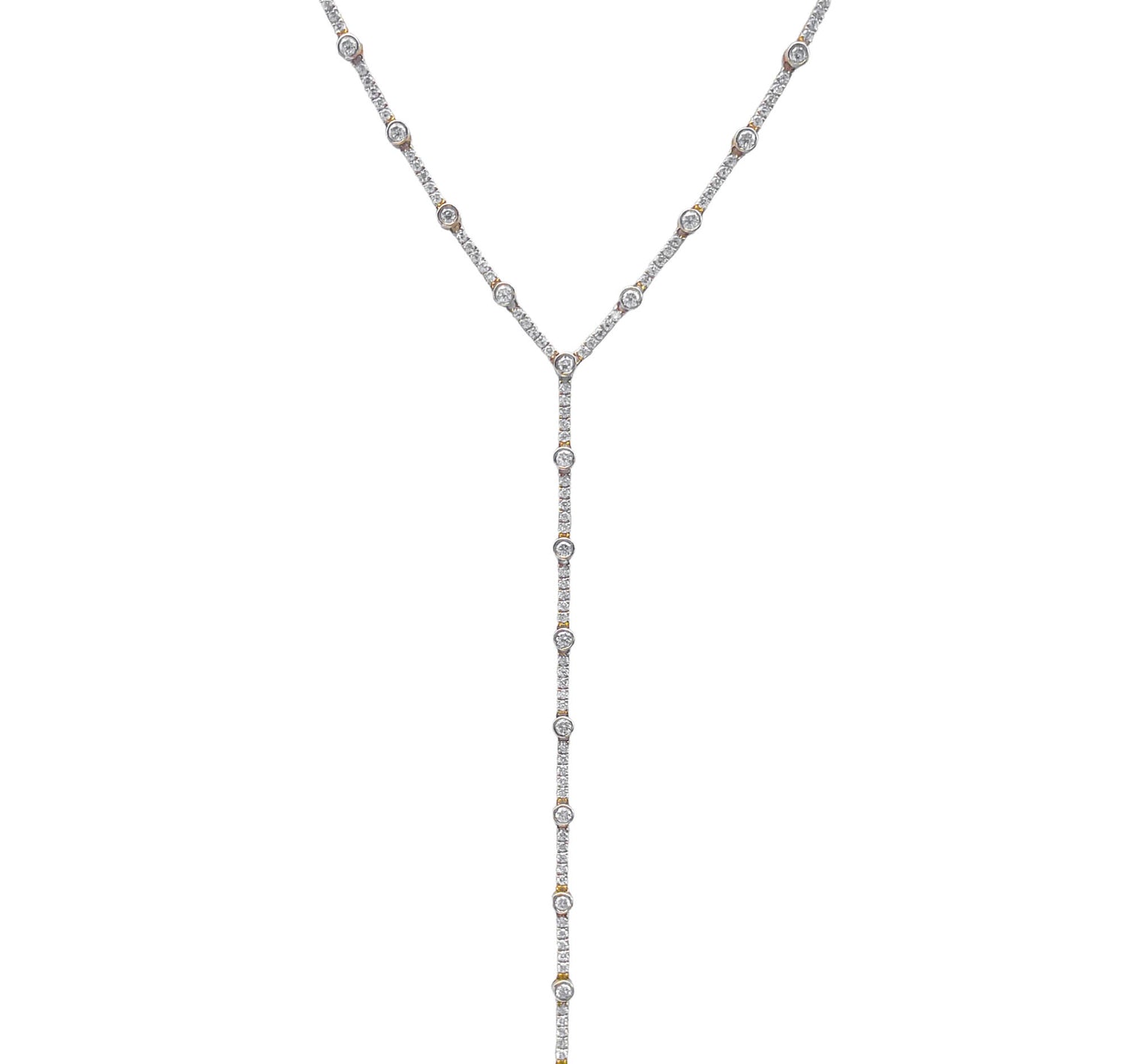 JAY FEDER 14K YELLOW GOLD DIAMOND LARIAT NECKLACE