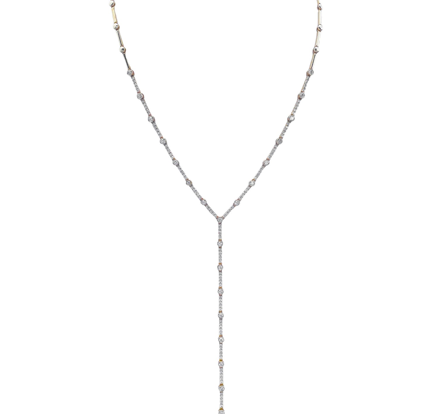 JAY FEDER 14K YELLOW GOLD DIAMOND LARIAT NECKLACE