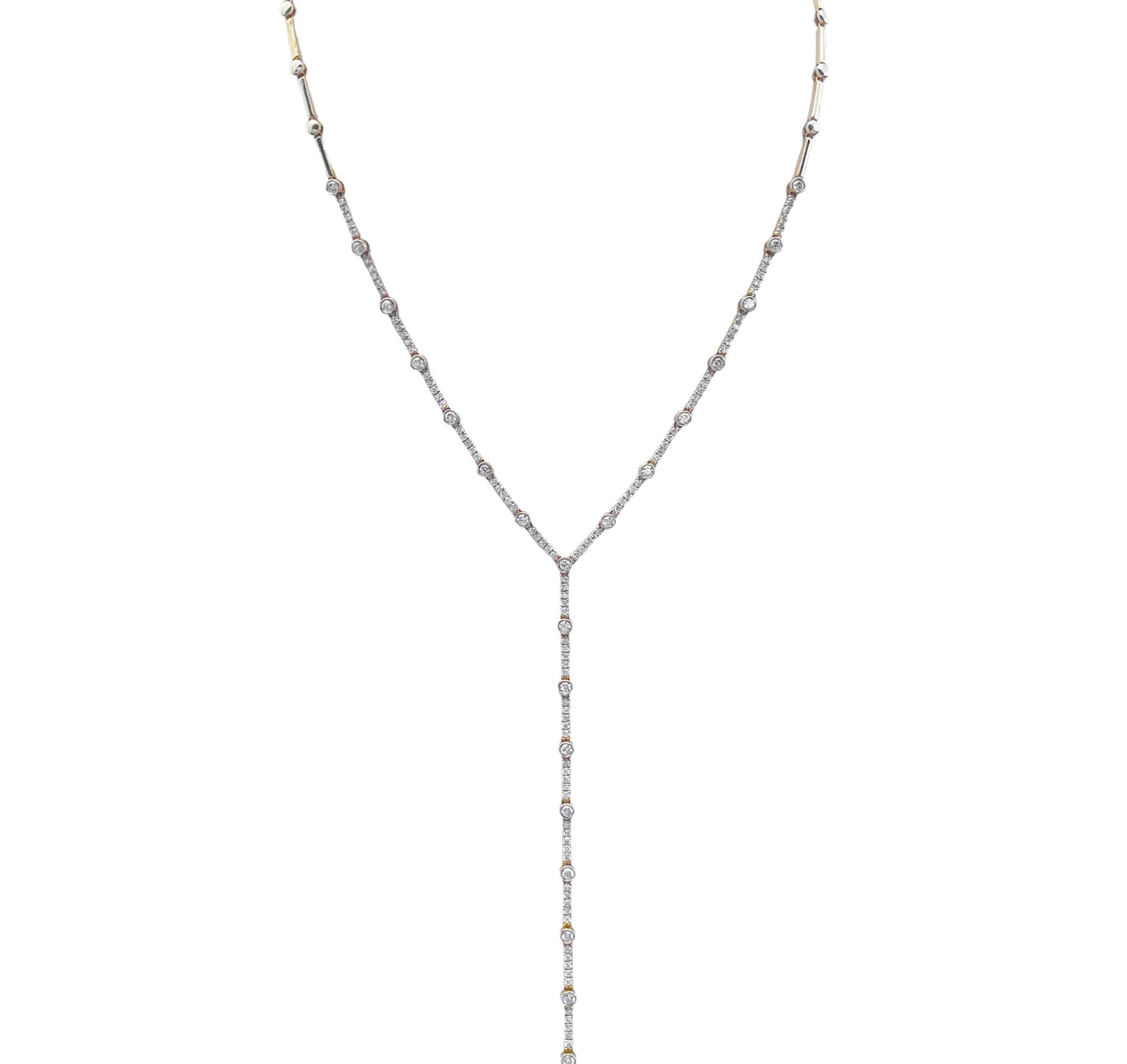 JAY FEDER 14K YELLOW GOLD DIAMOND LARIAT NECKLACE