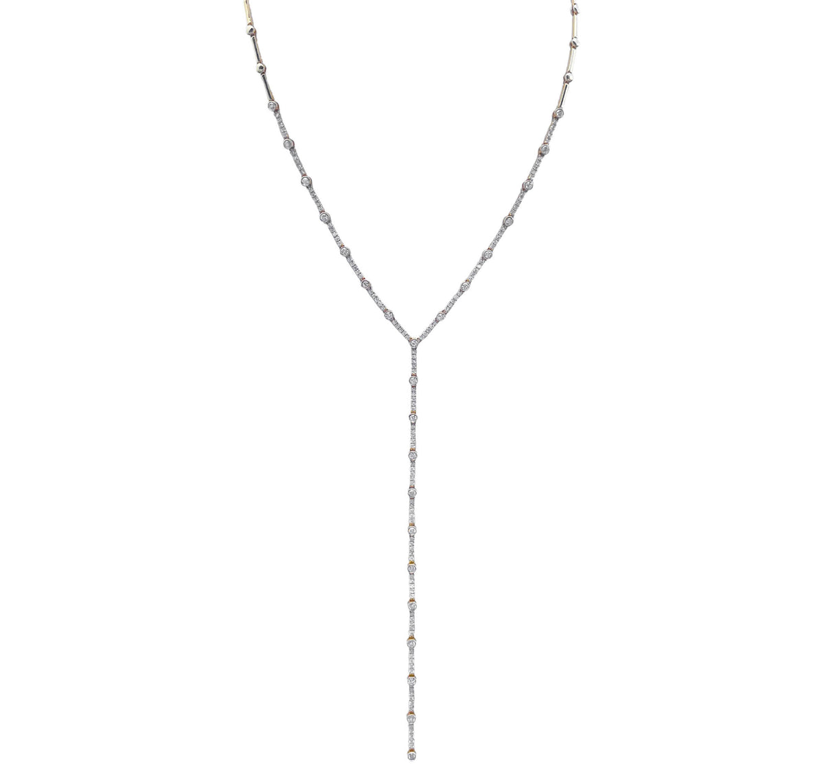 JAY FEDER 14K YELLOW GOLD DIAMOND LARIAT NECKLACE
