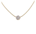 JAY FEDER 14K YELLOW GOLD DIAMOND ILLUSION CLUSTER PENDANT NECKLACE