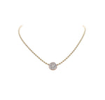 JAY FEDER 14K YELLOW GOLD DIAMOND ILLUSION CLUSTER PENDANT NECKLACE