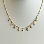 Jay Feder 14k Yellow Gold Diamond Star Hanging Necklace