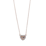 Jay Feder 14k Yellow Gold Diamond Heart Shaped Pendant Necklace