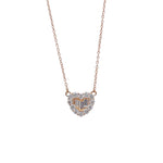 Jay Feder 14k Yellow Gold Diamond Heart Shaped Pendant Necklace