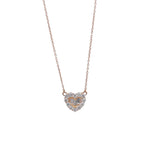 Jay Feder 14k Yellow Gold Diamond Heart Shaped Pendant Necklace