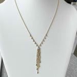 Jay Feder 14k Yellow Gold Diamond Bezel Lariat Necklace