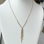 Jay Feder 14k Yellow Gold Diamond Bezel Lariat Necklace