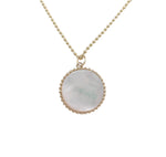 JAY FEDER 14K YELLOW GOLD MOTHER OF PEARL DIAMOND STAR PENDANT NECKLACE