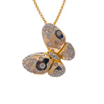 Jay Feder 14k Yellow Gold Diamond Butterfly Pendant Necklace