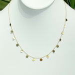 Jay Feder 18k Yellow Gold Hanging Disc Station Necklace