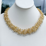 Jay Feder 18k Yellow Gold Diamond Filigree Branch Necklace