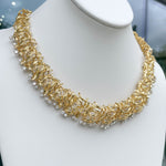 Jay Feder 18k Yellow Gold Diamond Filigree Branch Necklace