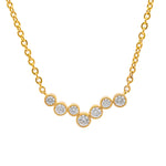 Jay Feder 14k Yellow Gold Diamond Bezel Station Pendant Necklace