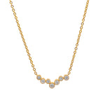 Jay Feder 14k Yellow Gold Diamond Bezel Station Pendant Necklace