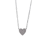 JAY FEDER 14K WHITE GOLD DIAMOND HEART SHAPED PENDANT NECKLACE