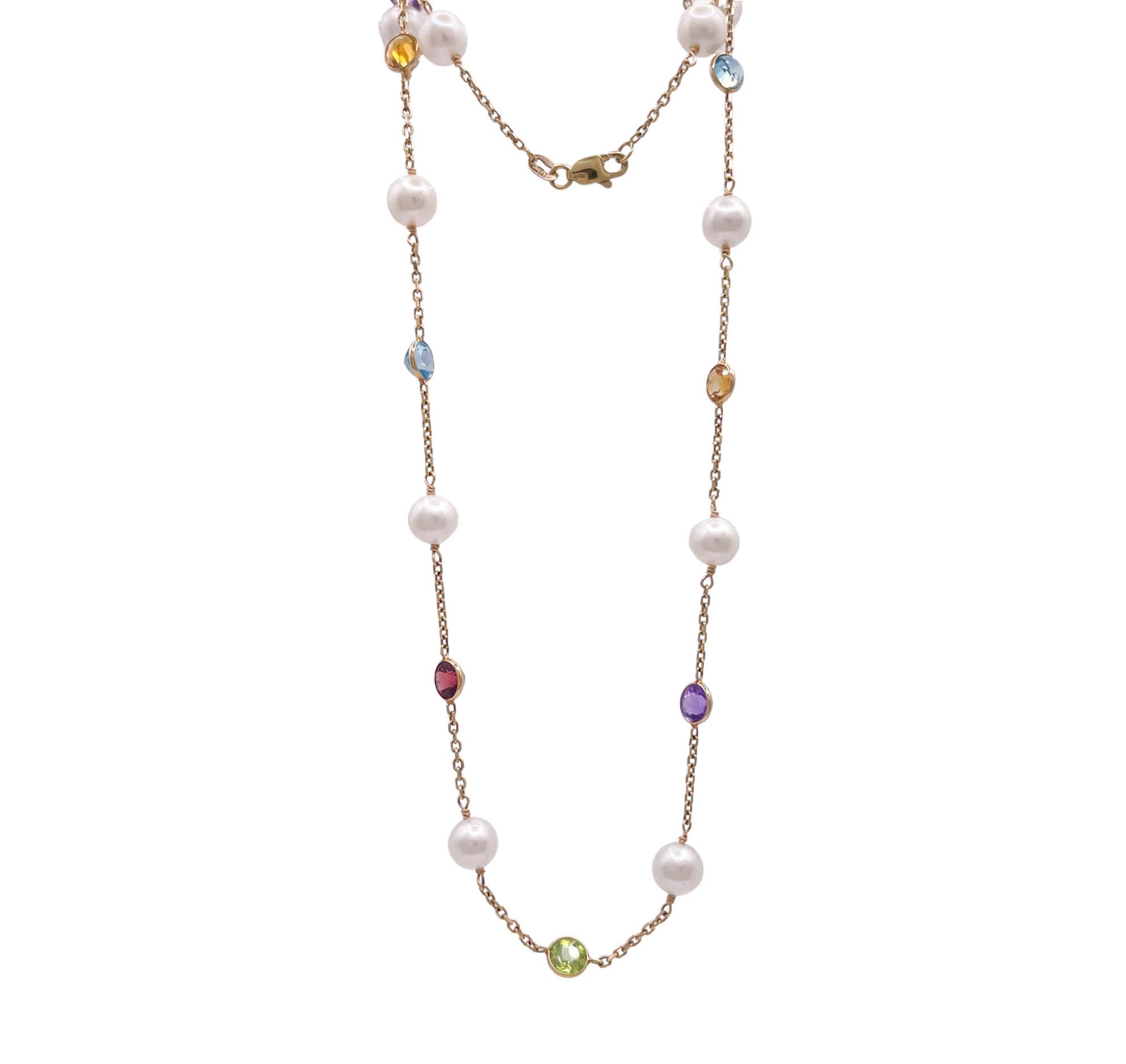JAY FEDER 14K YELLOW GOLD MULTI STONE NECKLACE