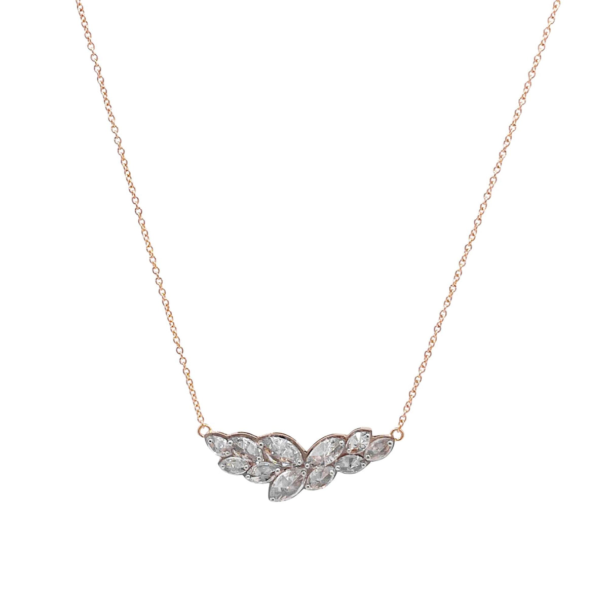 Jay Feder 18k Yellow Gold/Platinum inverted Diamond Pendant Necklace