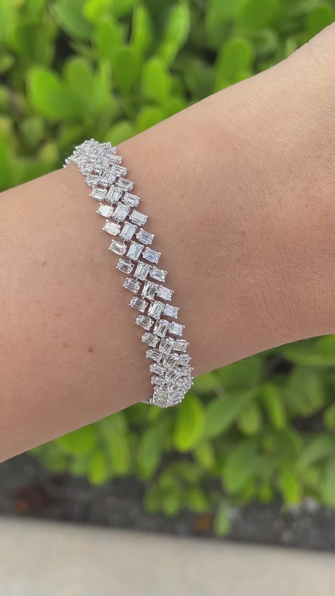 Jay Feder 18k White Gold Diamond Tennis Fashion Bracelet