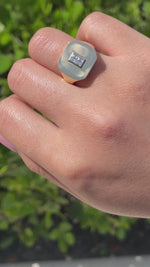 DOVES 18k Yellow Gold Baguette Diamond Mondrian Invisible Set Ring