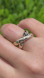 Jay Feder 18k Yellow Gold Diamond Crossover Band